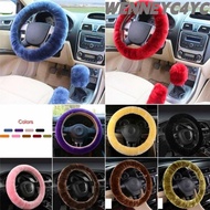WENNEYC4YC 3Pcs/Set Car Soft Wool Charm Automotive Interior Accessory Long Plush Handbrake