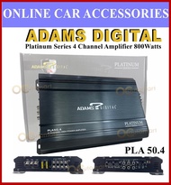 Adams Digital 4 Channel High Power Amplifier PLA 50.4 Platinum Series 800 Watts 4ch Amp Car Amplifier