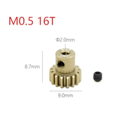 M0.5 2mm 13T-26T Aluminum Metal Pinion Motor Gear For 1/28 1/24 RC Mini Car 2WD Buggy Metal Gear Mot