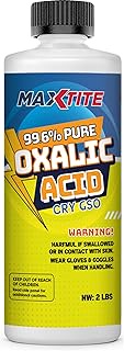 Oxalic Acid (2 lbs) 99.6% Pure - Metal & Wood Cleaning and Bleaching, Rust Removal (C2H2O4) - HDPE C