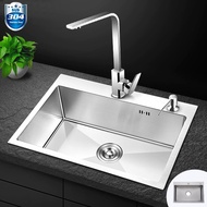 6045 Kitchen sink SUS304 stainless steel black sink thick handmade large single sink above counter b
