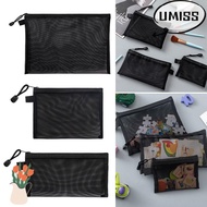 UMISTYDREAM9IQ0 Mesh File Bag, Transparent Nylon Pen Bag,  A4 A5 A6 Test Paper Information Bag Offic