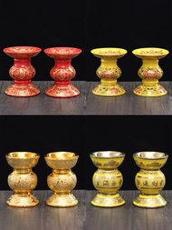 เชิงเทียนเซรามิคสไตล์จีน Lotus Flower Gold และ Jade Buddha เปิดสอนหน้าแรกตกแต่งโบราณเครื่องประดับแท่