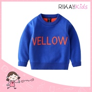 RIKA kid  เสื้อกันหนาว เด็ก เสื้อผ้าเด็กโต เสื้อเด็ก 3 - 6 ขวบ  ผ้าไหมพรม สวมหัว คอตตอน 100% AA5011