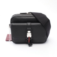 【二手】Gucci GUCCI 單肩背包 織帶款 816751AAEF61042 黑色皮革肩背包 男士全新