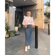 ART E19I Hud THEANA JEANS ROK SNOW BLUE BELAH ZENDA PRABO JEANS SKIRT LONG JEANS ROK FASHION JUMBO J