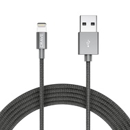 Apple MFI Certified Lightning to USB Cable - Crave Premium Nylon Braided Cable 4 FT - Slate