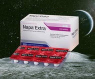 Napa Extra paracetamol 500 mg. 1 strip 10 tablets 10 strip 100 tablet. 1 box 10 strip.