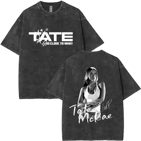 Tate Mcrae So Close To What Miss Possessive Vintage Washed T Shirts Men Women Fashion Casual Cotton 