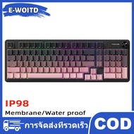 E-WOITD FURYCUBE IP98 Wired Game Membrane Keyboard RGB Translucent Character Intelligent Knob Mute P