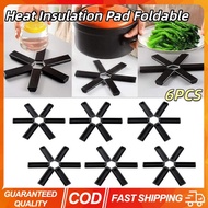 6PCS Kitchen Heat-resistant Table Mats Heat Insulation Pad Foldable Anti Slip Hot Dish Pan Trivet Ho
