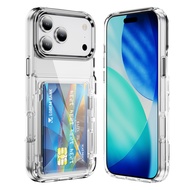 Card Holder Transparent Case for Iphone 17 Pro Max Iphone17 17 Air 12 13 Pro 15 16 14 Plus Iphone15