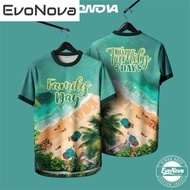 EvoNova Family Day T Shirt Baju Jersey Quick Dry Full Sublimation Microfiber Adults Children Family 