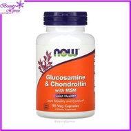 NOW Foods - 葡萄糖胺和軟骨素含 MSM -90粒素食膠囊 [香港行貨] 此日期前最佳:2028年08月31日