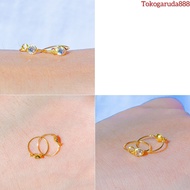 Anting genit anak baby bayi emas asli 70 lokal permata bulat kerabu giwang