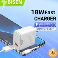 BISEN BC857 18W Realme Fast Charger for Realme C11 C12 C15 C21Y C25Y C25S C35 C2 C3 5 5i 5Pro 6 6i 6Pro 7 7i 7Pro 8 8i 8 Pro 9 Pro Plus Narzo 20 30A 50 50i 50A Prime XT GT Master QC3.0 USB Wall Charger Adapter with 3.1A Micro USB/Type C Cable