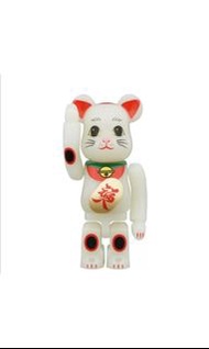 Medicom toy bearbrick 夜光 招財貓 福入 100% be@rbrick bear figure 蓄光 gid 開運 招福