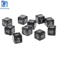 [Gazechimp] 10-Pack D6 16mm Black Dice Cubes Accessories for   DND D&D  RPG Board Games