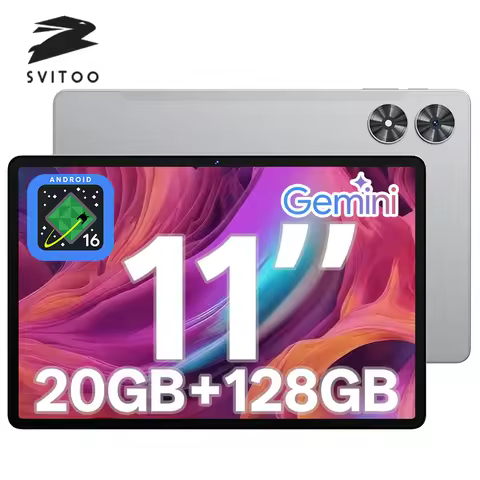 SVITOO Tablet 2026 Android 16 11 Inch 90Hz HD IPS Screen Unisoc T615 Octa-Core Processor 4GB Physica