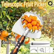 7m Telescopic Fruit Picker High Pruning Galah Kait Buah Pengait Buah Moden Panjang Branch Saw Cutter