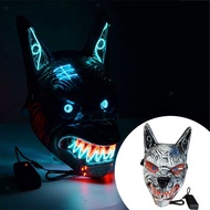 LED Light up Face Mask Roleplay Dress up Props Festival Halloween Wolf Mask