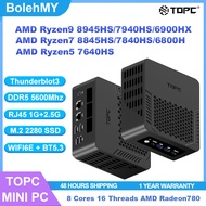TOPC AMD Ryzen9 8945HS/7940HS/6900HX/R7-8845HS/R7-7840HS/6800H/ R5-7640HS ThunderboltGaming MINI PC