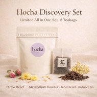Hocha Discovery Set | Variety Pack of 4 Flavors – Rose, Chrysanthemum, Osmanthus, Puer | 8 Teabags |