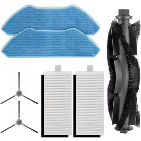 M1 Replacement Parts For Lefant M1 Robot Vacuum Cleaner, 1 Roller Brush, 2 Side Brushes, 2 HEPA Filt
