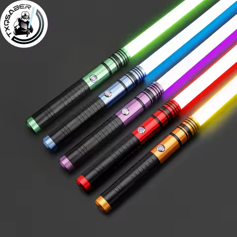TXQSABER Lightsaber Kids Heavy Dueling Lightsword 12 Color Changing Blaster Metal Hilt Laser Saber f