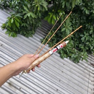 UL stream lure rod, 4-piece super flexible wooden handle, glass billet, 1m4 long (with vertical and 