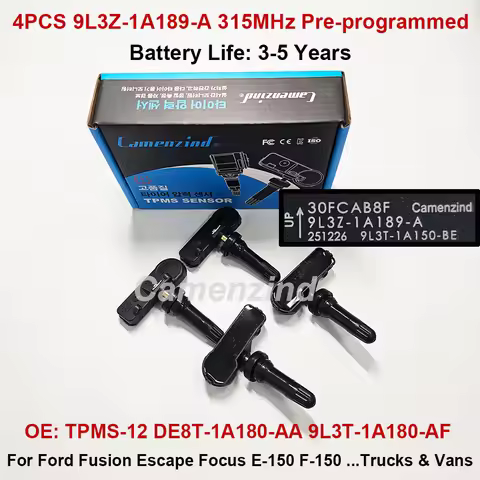 4Pcs Programmed TPMS Sensor 9L3Z-1A189-A 9L3Z1A189A DE8T-1A180-AA For Ford Fusion Escape Focus E-150