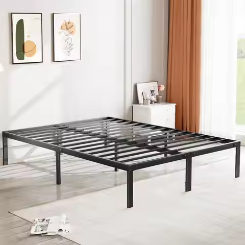 4 Sizes Metal Platform Bed Frame, Under Bed Storage Space, Simple and Sleek Design, Easy Assembly, N