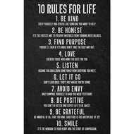 Rules For Life Inspirational Wall Art X7 Motivational Poster For Home Bedroom Office Gym Classroom D