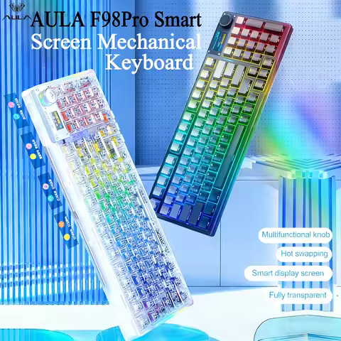 F98pro V3 Wireless Mechanical Keyboard Knob OLED Display Hot Swap RGB Tri-mode BT5.0/2.4G/USB-C Gami