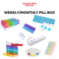 Daily Weekly / Monthly Pill Box Tablet Container Medicine Medication Case Storage Organizer / Pills Cutter Splitter