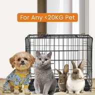 Full Steel Wire Pet Cage Cat Rabbit Dog Cage with Tray Pet House 2 Doors