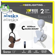[ quiet fans ] ALASKA Swish-13" Corner Fan With Remote, 110-Degree Oscillation