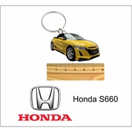 honda s660 yellow 2d keychain