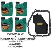 NEW PACKING PERODUA AUTO TRANSMISSION FLUID 1L D3-SP SP3 AUTO FILTER BZ010 MYVI 1.3 L.BEST/ AXIA/ BE