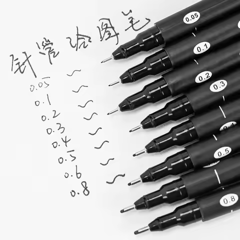 1Pcs Sipa Ultra Fine Line Fineliner Drawing Pen Set Black Ink Art Markers 005-08 Micron Tip for Prec