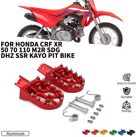 Motorcycles Parts Universal CNC Colorful Footpeg Footrest Foot Pegs For HONDA CRF XR 50 70 110 M2R S