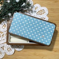 小巾繡木首飾盒 飾品收納盒 刺繡 銀天藍