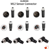 GLORINA M12 Sensor Connector, Connector Sensor Plug M12 Aviation Plug, Power Adapte Straight M12 Sen