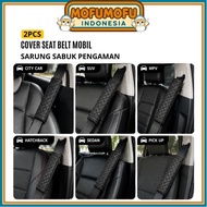 2pcs Leather Seat Cover BR396 Premium Car Belt Safety Belt Pad Safety Cover