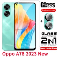 Oppo A78 2023 Full Cover Tempered Glass Flim For Oppo A78 4G OPPOA78 A 78 2023 4G 5G Front Film Back