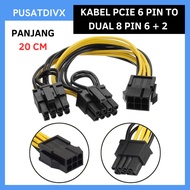 Kabel PCI Express 6pin Female to Dual 8pin 6+2 Male VGA PSU Power PCIE
