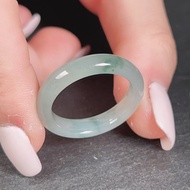 冰種飄藍花翡翠戒指戒圈 | 國際16圍 | 天然緬甸玉A貨翡翠 | 送禮