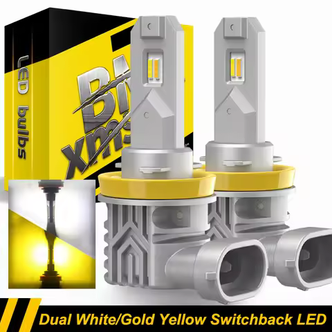 BMTxms 2PCS Canbus H8 H11 H16 JP LED Fog Lamp 6500K White 3000K Yellow Dual Color Switchback H10 914
