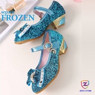 Sepatu Princes Elsa Sandal jinjit Frozen Anak Perempun Cewe Terbaru Hak tinggi Kaca 3 Tahun Sendal