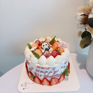 已過季慵懶熊貓草莓蛋糕 公仔蛋糕 客製化 生日 慶生 紀念日 可愛